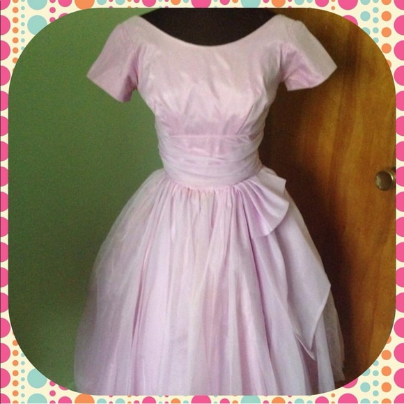 VINTAGE 50’s taffeta and chiffon prom dress party - Picture 1 of 7